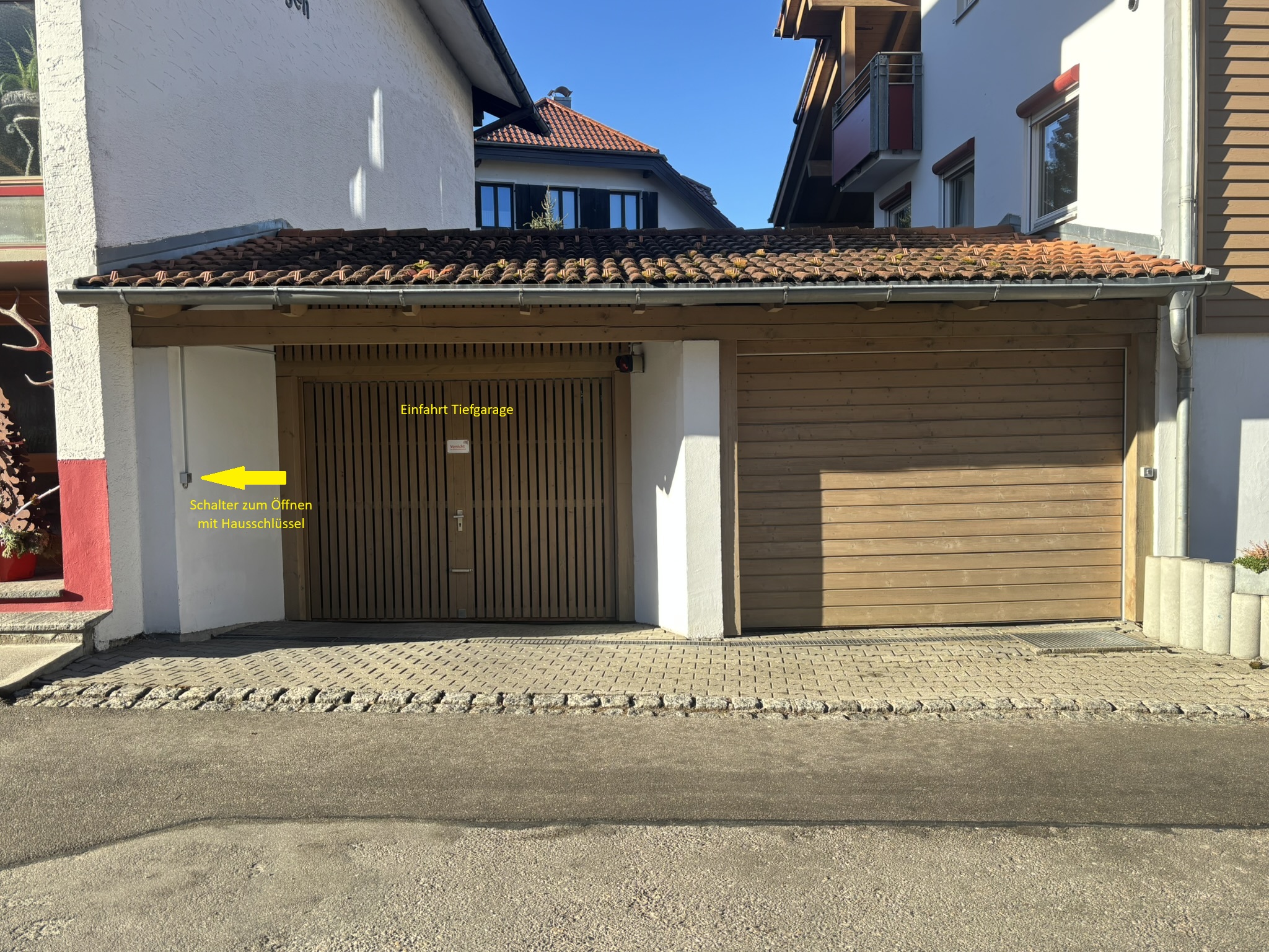 Ferienwohnung Maus Oberstdorf Einfahrt Tiefgarage